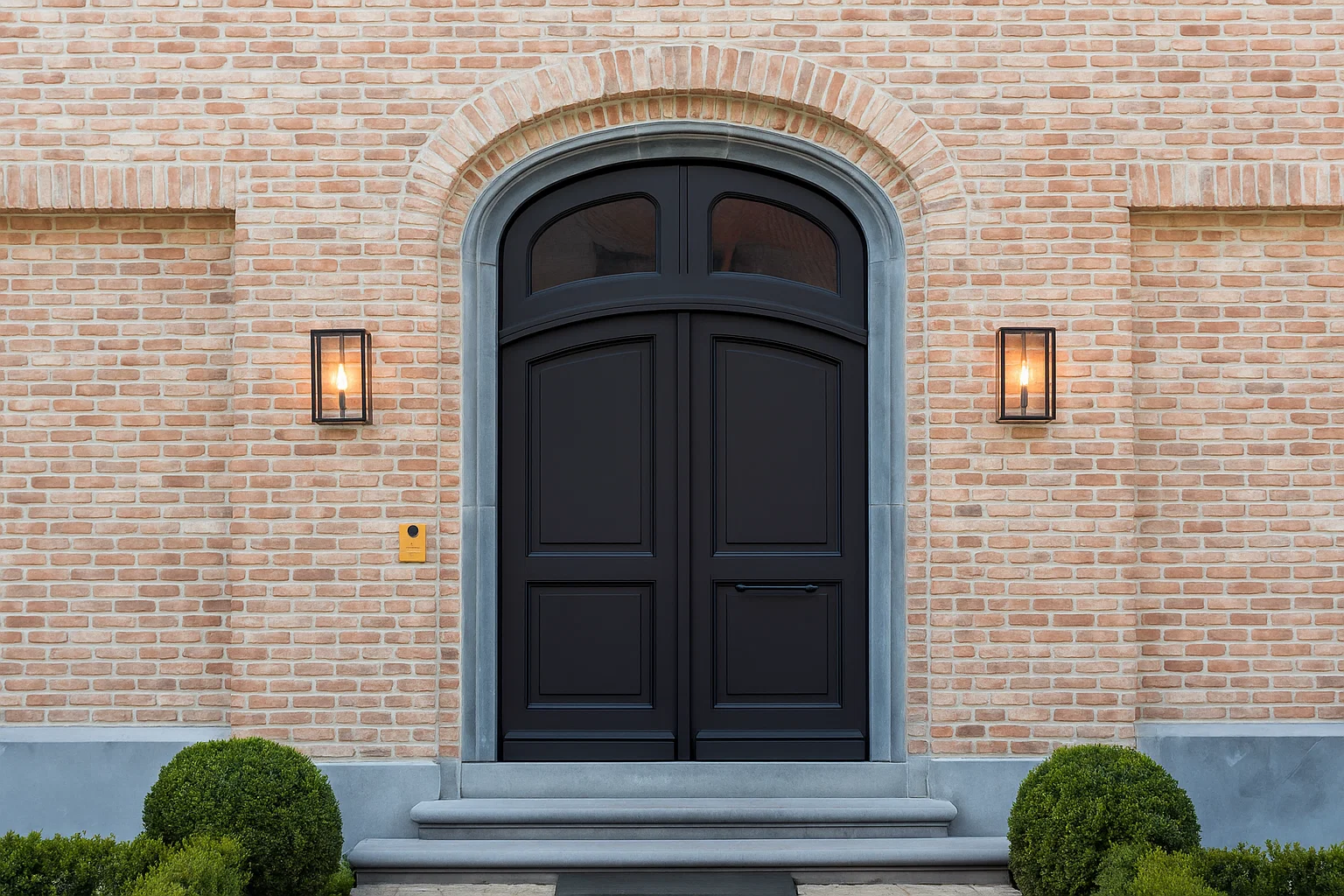 Voordeur in klassieke bouwstijl